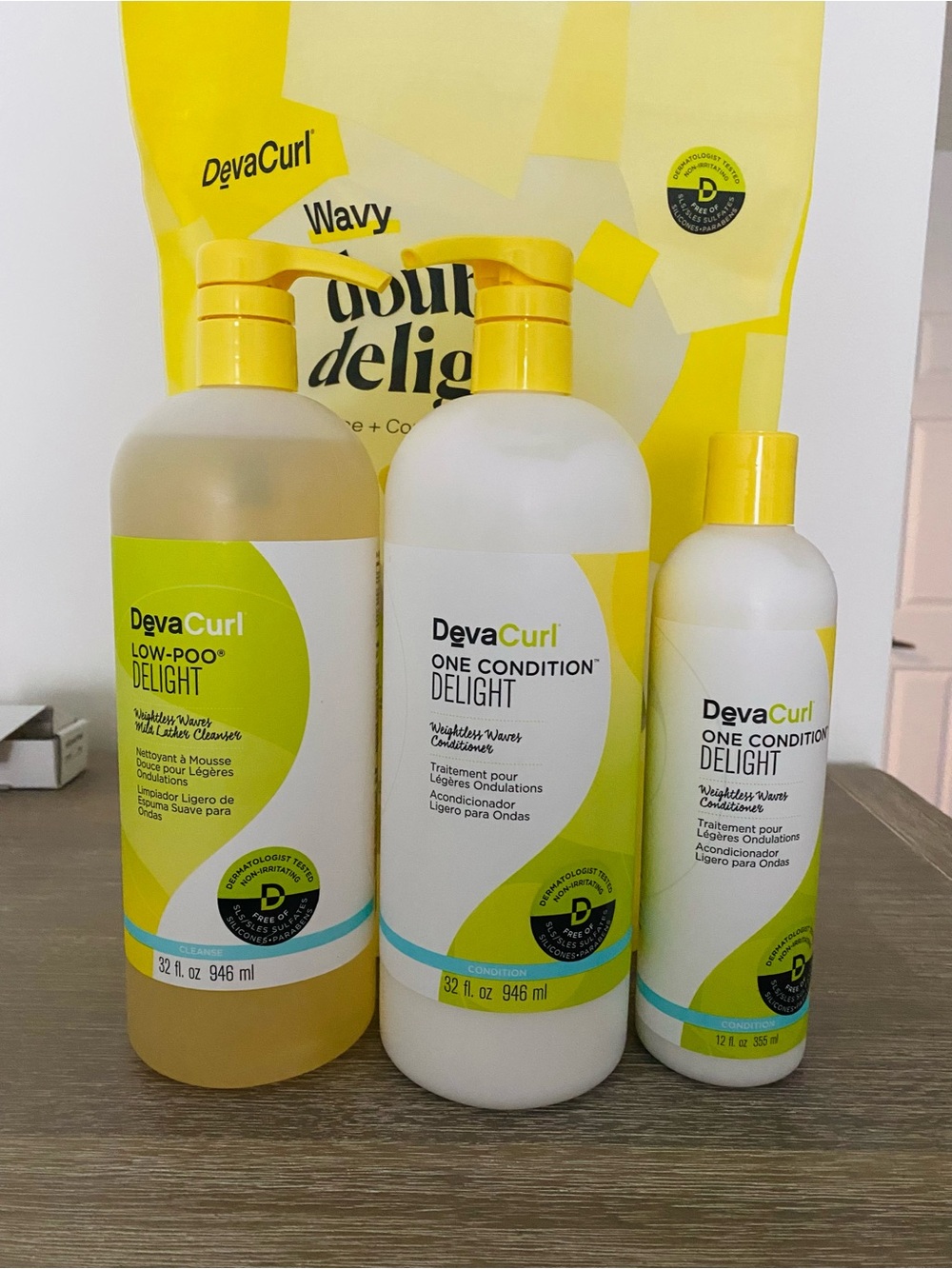DevaCurl One Condition Delight Trio — White & Yellow